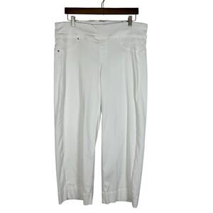 Chico's Perfect Stretch Pull On Wide Leg Ankle Pant Sz‎ 2 US Large White Classic